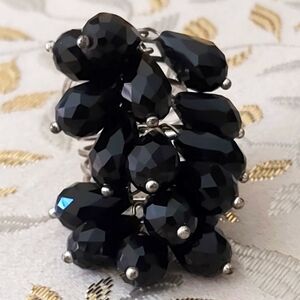 Le Chateau Black and Silver Vintage-Inspired Ring